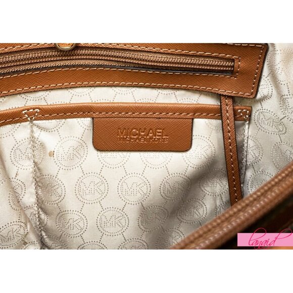 Michael Kors Jet Set Saffiano Leather Tote Bag Luggage Large Big Shoulder Purse - Picture 11 of 16